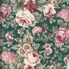 Sewing Fabric Cotton Roses on green 1.25 yds X 44"  No. 152