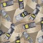 Sewing Fabric Cotton Cell Phones on Beige, Neat 5.75 yd  No. 168