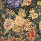 Sewing Fabric Cotton Beige Flowers on Black 2.5 yards  No. 172