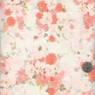 Sewing Fabric Cotton Soft peach flowers on white 2.5 yd  No. 139