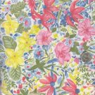 Sewing Fabric Cotton Pretty flowers on white 1.75 yds  No. 176
