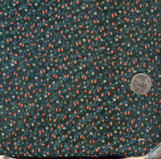 Sewing Fabric Cotton Small Print Flowers on dark green 2 yards No. 182