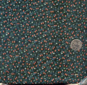 Sewing Fabric Cotton Small Print Flowers on dark green 2 yards  No. 182