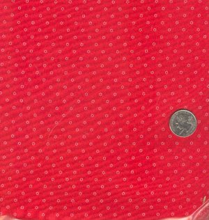 Sewing Fabric Cotton Small Print tiny daisies on red  2 yards, No. 183