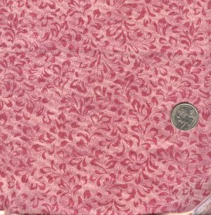 Sewing Fabric Cotton Small Print Leaves on Rose 1.66 yd    No 184