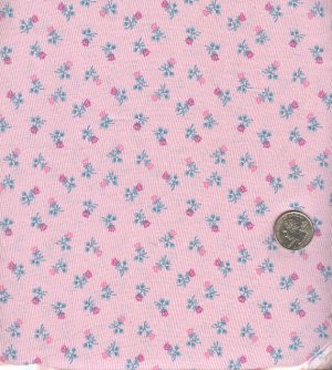 Sewing Fabric Cotton Small Print Roses on Pale pink  No. 186