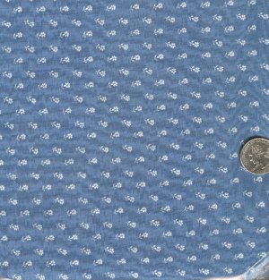Sewing Fabric Cotton Small Print Flowers on blue/grey  No. 194