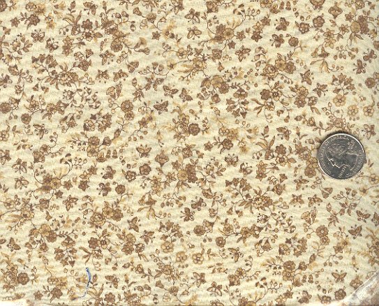 Sewing Fabric Cotton Small Print Flowers on beige 1.33 No. 196