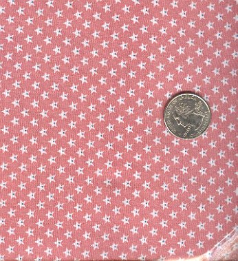 Sewing Fabric Cotton Small Print Stars on Rose Pink No. 207