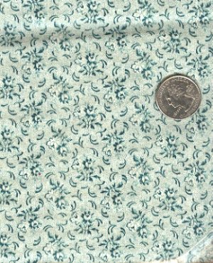 Sewing Fabric Cotton Small Print Flowers on Pale Green  No. 209