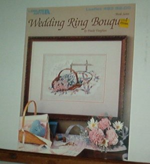 Cross Stitch Pattern, WEDDING RING BOUQUET, Basket and quilt, Pretty  l design