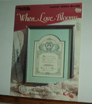Cross Stitch Pattern, Wedding WHEN LOVES BLOOMS 6 designs and words
