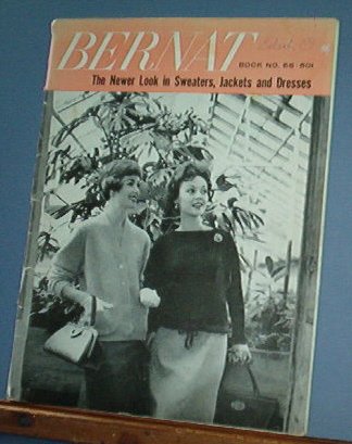 Vintage Knitting Patterns, Bernat #66 1958 Sweaters, Jacket and dresses