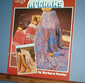 Nine patterns for  AFGHANS to Knit or Crochet, easy to difficult, very nice