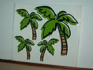 Scrapbooking - Stickers - 1 sheet  Palm Trees  New