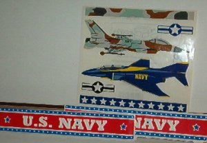 Scrapbooking - Stickers - 1 sheet  U.S. Navy air planes and signs