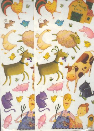 Scrapbooking - Stickers - 2 sheets  Old MacDonald's Farm & Animals  New