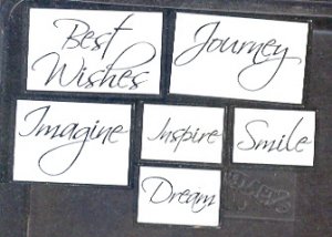 Rubber Stamp - Scrapbooking - Inkadinkado -  sponge mount - New -6 ea - 1"X1" - 2"X1.25"