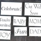 Rubber Stamp - Scrapbooking - Inkadinkado -  sponge mount - New - 8 ea - 0.75X 1" to 2 X 1.25"