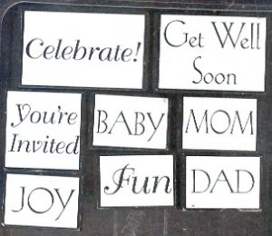 Rubber Stamp - Scrapbooking - Inkadinkado -  sponge mount - New - 8 ea - 0.75X 1" to 2 X 1.25"