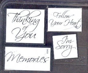 Rubber Stamp - Scrapbooking - Inkadinkado -  sponge mount - New - 4 ea - 1"X1" - 1.5"X2"