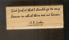Rubber Stamp - Scrapbooking - Wood Mount - New - Stampin Up - Horses phrase 1.25 X 3 "
