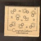 Rubber Stamp - Scrapbooking - Wood Mount  - New -  Stampin Up - Congratulations & Rings