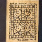Rubber Stamp - Scrapbooking  Wood Mount New Stampin Up - Birds Quilt with phrase - 3 X 4 "
