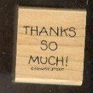 Rubber Stamp - Scrapbooking - Wood Mount -  New  - Stampin Up - Thanks So Much 1.5 X 1.5 "