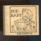 Rubber Stamp - Scrapbooking - Wood Mount  - New -  Stampin Up  - For Baby  &  Mouse 1.75 X 1.75"