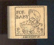 Rubber Stamp - Scrapbooking - Wood Mount - New - Stampin Up - For Baby & Mouse 1.75 X 1.75"