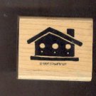 Rubber Stamp Scrapbooking - Wood Mount - New - Stampin Up - Bird House 2.0 X 2.0"