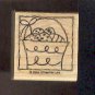 Rubber Stamp Scrapbooking - Wood Mount - New - Stampin Up - Basket Easter Eggs - 1.5X1.5"
