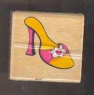Rubber Stamp Scrapbooking - Wood Mounted - New - Sarah Beise - Fancy Shoe 2X2"