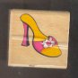 Rubber Stamp Scrapbooking - Wood Mounted - New - Sarah Beise - Fancy Shoe 2X2"