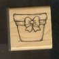 Rubber Stamp Scrapbooking - Wood Mount - D.O.T.S. - New - Flower Pot 1.5 X 1.5"