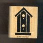 Rubber Stamp Scrapbooking - Wood Mount - Stampin Up - Used - Birdhouse - 2 X 1.5"