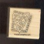 Rubber Stamp Scrapbooking - Wood Mount - Stampin Up  - Used - Heart in Frame 1.5X1.5"