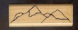 Rubber Stamp Scrapbooking - Wood Mount - D.O.T.S. - New - Mountains - 1X3"