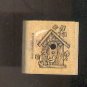 Rubber Stamp Scrapbooking - Wood Mount - Stampin U p  - Used - Birdhouse 1.5X1.5"