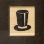 Rubber Stamp Scrapbooking - Wood Mount -  A Muse Stamps - Used - Top Hat 1X .75"