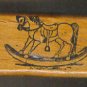 Rubber Stamp Scrapbooking - Wood Mount - Vintage - Rocking Horse 2 X 1.5"