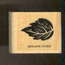 Rubber Stamp Scrapbooking - Wood Mount -  Stampin Up - Leaf 1X1.25"