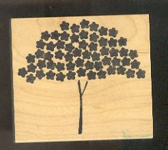 Rubber Stamp Scrapbooking - Wood Mount - New - Memory Box - Tree of Stars 3X 2.5"