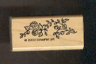 Rubber Stamp Scrapbooking - Wood Mount - Used - Stampin Up - Rose Vine 1X2"