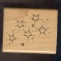 Rubber Stamp Scrapbooking - Wood Mount - New - Stampin Up - Stars & Stardust 2X2"