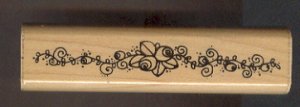 Rubber Stamp Scrapbooking - Wood Mount - Stampin Up  -  Unused - Rose Vine Border 1X4.5"