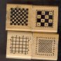 Rubber Stamp Scrapbooking - Wood Mount - D.O.T.S. - Unused - 4 Square Patterns - 1.5 X 1.5"