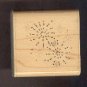 Rubber Stamp Scrapbooking - Wood Mount - D.O.T.S. - Used - Fireworks 2X2"