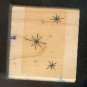 Rubber Stamp Scrapbooking - Wood Mount - Used - Stampin Up - Star Twinkles - 2X2"